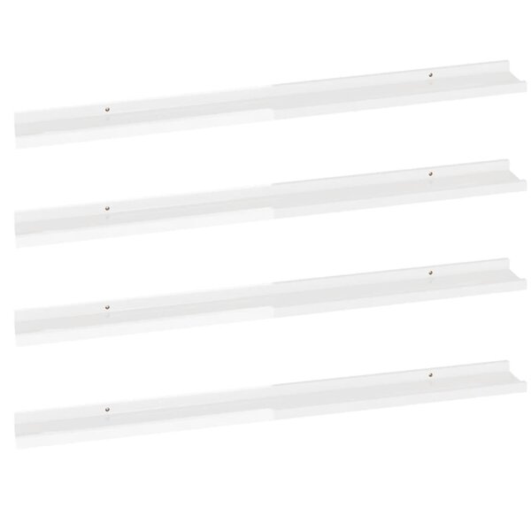 vidaXL Étagères murales 4 Pièces Blanc brillant 100x9x3 cm
