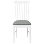 vidaXL Chaises à manger coussins 2 Pièces blanc bois massif caoutchouc