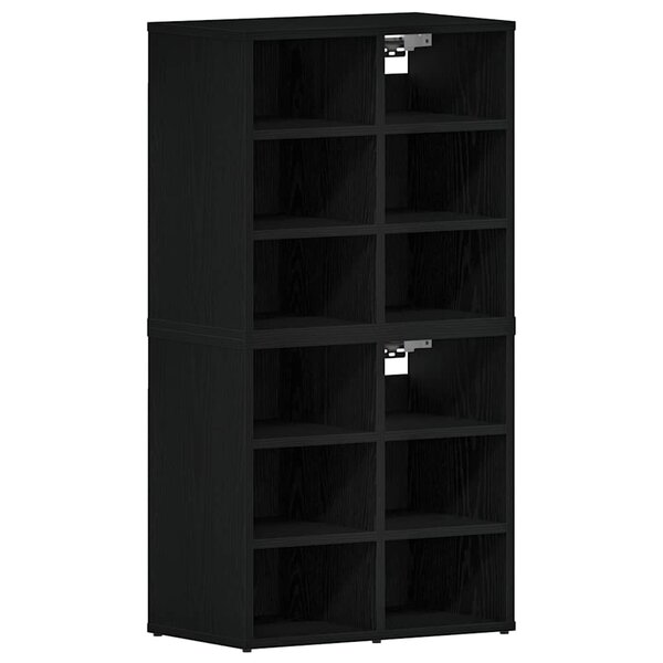 vidaXL Meuble à chaussures avec étagère Chêne noir 52 x 30 x 50.5 cm