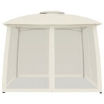 vidaXL Tonnelle avec double toit et parois en filet crème acier