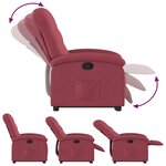vidaXL Fauteuil inclinable rouge bordeaux tissu