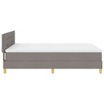 vidaXL Lit à ressort LED avec bandes LED Taupe 140 x 190 cm tissu