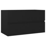 vidaXL Armoire d'évier Noir 80x38 5x45 cm Bois d'ingénierie