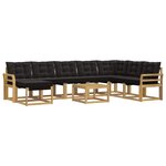 vidaXL Ensemble de canapés d'extérieur 9 pc Blanc et noir