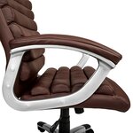 Fauteuil chaise siège de direction rembourrage ondulé marron 08_0000373
