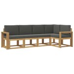 vidaXL Ensemble de canapés d'extérieur 5 Pièces Blanc et anthracite