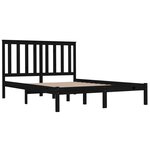 vidaXL Cadre de lit Noir Bois de pin massif 200x200 cm
