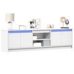 vidaXL Meuble TV avec LED blanc 180x34x50 cm bois d'ingénierie