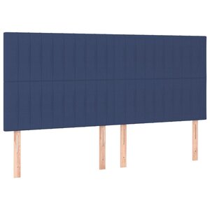 vidaXL Tête de lit Bleu 200x5x118/128 cm Tissu