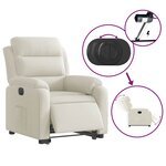 vidaXL Fauteuil inclinable électrique crème velours