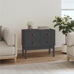 vidaXL Armoire console Gris 90x40x78 cm Bois de pin solide