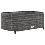 vidaXL Salon de jardin 4 Pièces avec coussins gris résine tressée