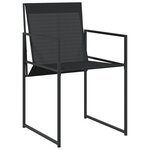 vidaXL Set repas jardin 9 pièces noir Textilène et acier