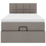 vidaXL Cadre de lit ottoman avec matelas taupe 90x190 cm tissu