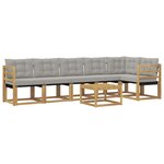 vidaXL Ensemble de canapés d'extérieur 7 Pièces Blanc et gris clair