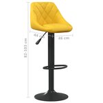vidaXL Tabouret de bar Jaune moutarde Velours