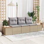 vidaXL Ensemble de canapé de jardin 3 Pièces beige et gris clair