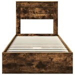 vidaXL Lit de Rangement Chêne fumé 100 x 200 cm Bois d'ingénierie