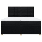 vidaXL Sommier à lattes de lit avec matelas Noir 200x200 cm Tissu