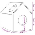 vidaXL Maison pour chat blanc 41x50x50 cm bois de pin massif