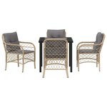 vidaXL Ensemble de salle à manger pour jardin 5 Pièces Beige polyrotin