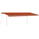 vidaXL Auvent manuel rétractable avec LED 6x3 5 m Orange et marron