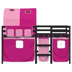 vidaXL Lit mezzanine enfants avec tunnel sans matelas rose 80x200 cm