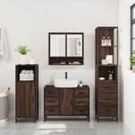 vidaXL Ensemble de meubles de salle de bain 3 Pièces Chêne marron