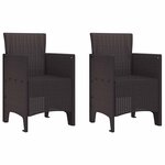 vidaXL Ensemble de salle à manger pour jardin 3 Pièces Marron Rattan Polt