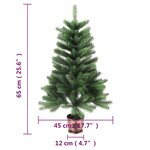 vidaXL Arbre de Noël artificiel aiguilles réalistes 65 cm vert