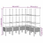 vidaXL Jardinière avec treillis gris clair 160x120x142 5 cm PP