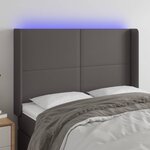 vidaXL Tête de lit à LED Gris 147x16x118/128 cm Similicuir