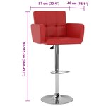 vidaXL Tabourets de bar lot de 2 rouge similicuir