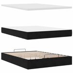 vidaXL Cadre de lit ottoman avec matelas noir 140x190 cm velours