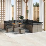 vidaXL Ensemble de canapé de jardin 13 Pièces Gris 90 x 55 x 71 cm