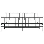 vidaXL Cadre de lit métal avec tête de lit/pied de lit noir 183x213 cm
