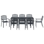 Ensemble salle à manger jardin 9 pièces vidaXL en acier anthracite