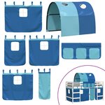 vidaXL Lit mezzanine enfants avec tunnel sans matelas bleu 80x200 cm