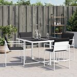 vidaXL Chaises de jardin avec coussins lot de 4 blanc acier/textilène