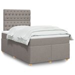 vidaXL Sommier à lattes de lit avec matelas taupe 120x190 cm tissu