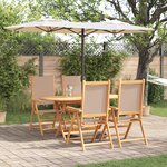 vidaXL Ensemble de Salle à Manger de Jardin 5 Pièces Taupe en Bois Massif d'Acacia