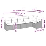 vidaXL Ensemble de salle à manger pour jardin avec coussin 6 Pièces Gris