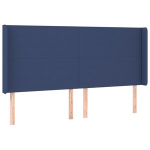 vidaXL Tête de lit avec oreilles Bleu 203x16x118/128 cm Tissu