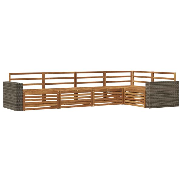 vidaXL Ensemble de canapés d'extérieur 5 Pièces Naturel