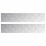 vidaXL Plaques à damier 2 Pièces Argent 100 x 20 cm Aluminium