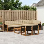 vidaXL Ensemble de canapés d'extérieur 9 Pièces Naturel et Beige