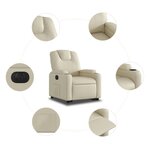 vidaXL Fauteuil inclinable électrique crème similicuir