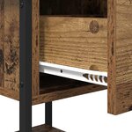 vidaXL Table de chevet avec tiroir 2 Pièces Bois ancien 34 x 35 5 x 45 cm