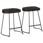 vidaXL Tabourets de bar lot de 2 noir 46x38x52 cm bois manguier massif