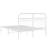 vidaXL Cadre de lit métal sans matelas et tête de lit blanc 140x190 cm